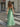Square Lace Embroidery Ball Gown Prom Dress - Sage Green