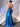 Sheer Bodice Lace Embroidery Boned Mermaid Prom Dress - Blue