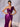3D Rose Sheer Bodice Boned Satin Mermaid Prom Dress Long - Purple