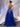Lace Embroidery V Neck Prom Dress With Slit - Royal Blue