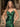 V-Neck Ruched Bust Long Mermaid Prom Dress With Waist Drop-Green