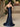 V-Neck Ruched Bust Long Mermaid Prom Dress With Waist Drop-Navy Blue