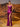 V-Neck Beaded Lace Embroidery Mermaid Prom Dress With Split - Fuchsia