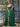 Strapless Corset Ball Gown With Ruffle Skirt Slit - Emerald Green