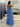 Lace Illusion Ruffle Tiered Ball Gown Prom Dress - Blue