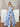 Removable Off Shoulder Boned Bodice Ruffle Printing Chiffon Ball Gown Prom Dress - Baby Blue Floral