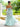 Removable Off Shoulder Boned Bodice Ruffle Printing Chiffon Ball Gown Prom Dress - Olive Green Floral