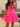 Strapless Boned Ruffle Chiffon Mini Ball Gown Prom Dress - Hot Pink