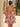 Removeable Shoulder Ruffle Floral Printing Mini Ball Gown Prom Dress - Pink Floral