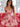 Removeable Shoulder Ruffle Floral Printing Mini Ball Gown Prom Dress - Pink Floral