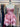 Removeable Shoulder Ruffle Floral Printing Mini Ball Gown Prom Dress - Pink Floral