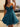 Crystal Ruffle Boned Ball Gown Mini Prom Dress - Peacock Blue
