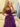 Boned Strapless Tiered Ball Gown Prom Dress Long With Bow - Purple
