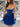 Crystal Boned Chiffon Ball Gown Mini Prom Dress - Navy Blue