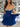 Crystal Boned Chiffon Ball Gown Mini Prom Dress - Navy Blue