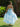 Sweetheart Ruffle Printing Chiffon Tiered Ball Gown Prom Dress - Blue Floral