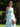 Sweetheart Ruffle Printing Chiffon Tiered Ball Gown Prom Dress - Blue Floral