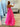 Lace Embroidery Boned Layered Ball Gown Prom Dress - Hot Pink