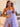 Cut Front 3D Rose Ruffle Ball Gown Prom Dress - Lavender