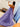 Cut Front 3D Rose Ruffle Ball Gown Prom Dress - Lavender