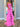 Crystal Lace Embroidery Chiffon Mermaid Prom Dress With Slit - Hot Pink