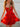 Boned Lace Embroidery Mini Ball Gown Prom Dress - Red
