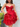 Sparkly Lace Bow Mini Ball Gown Prom Dress - Red
