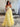 Lace Embroidery Cut Out Ball Gown Prom Dress With Pocket - Yellow
