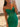 Lace Embroidery Sheer Bodice Mini Prom Dress - Emerald Green