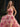Printing Spaghetti Strap Ball Gown Prom Dress With Pocket - Pink