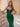 Pleats Deep V-Neck Spaghetti Strap Mermaid Prom Dress - Emerald Green