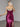 Scoop Neck Satin Long Evening Dress - Fuchsia
