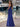 Hot Fix Lace Strapless Mermaid Prom Dress With Split - Royal Blue