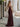 Sparkly Lace Sheer Bodice Long Mermaid Prom Dress - Burgundy