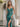 Sparkly Lace Sheer Bodice Long Mermaid Prom Dress - Turquoise
