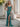 Sparkly Lace Sheer Bodice Long Mermaid Prom Dress - Turquoise