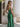 Sparkly Lace Sheer Bodice Long Mermaid Prom Dress - Emerald Green