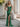 Sparkly Lace Sheer Bodice Long Mermaid Prom Dress - Emerald Green