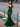 Pleated V-Neck Boiced Mermaid Long Prom Dress - Emerald Green