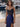Sheer Lace Bodice Spaghetti Strap Mermaid Prom Dress With Split - Navy Blue