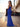 Hot Fix Bodice Satin Spaghetti Strap Slit Mermaid Prom Dress - Royal Blue