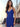 Hot Fix Bodice Satin Spaghetti Strap Slit Mermaid Prom Dress - Royal Blue