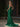 Crystal Cut Front Strapless Mermaid Long Prom Dress - Emerald Green