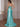 Lace Embroidery Sheer Bodice Spaghetti Strap Mermaid Prom Dress - Mint Green