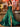 Strapless Pleats Ball Gown Prom Dress Long With Slit - Emerald Green