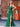 V-Neck Boned Mermaid Prom Dress Long Split - Emerald Green