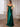 Off Shoulder Corset Bodice Lace Embroidery Mermaid Prom Dress With Split - Dark Green