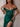 Off Shoulder Corset Bodice Lace Embroidery Mermaid Prom Dress With Split - Dark Green