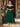 Off Shoulder Satin Ankle Ball Gown Prom Dress - Emerald Green
