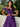Off Shoulder Sequin Pleated Satin A-Line Prom Dress Long With Split - Purple